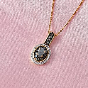 D'Joy Premium Narsipatnam Alexandrite and Moissanite 0.75 ctw Crown of Firelight Pendant Necklace in 18K Vermeil Yellow Gold Over Sterling Silver 20 Inches 