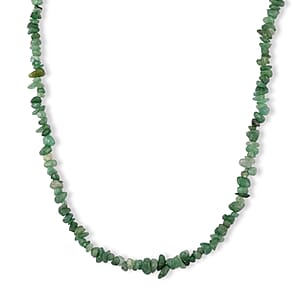 Multi Gemstone 1350.00 ctw Stretch Bracelet and Chips Necklace 32 Inches in Stainless Steel