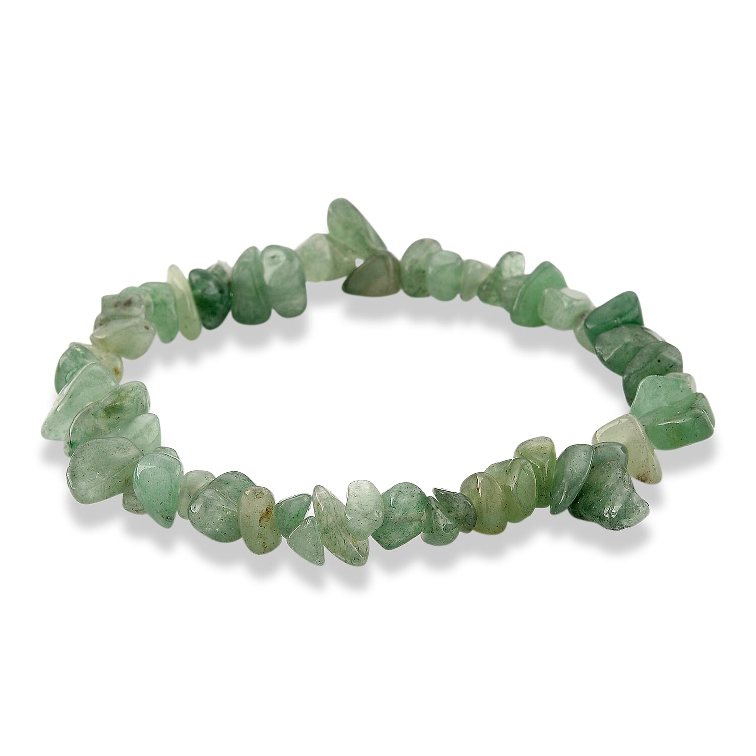 Green Aventurine, Rose Quartz and Amethyst Stretch Bracelet and Chips Necklace 32 Inches