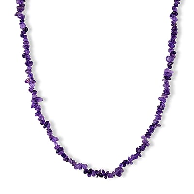Green Aventurine, Rose Quartz and Amethyst Stretch Bracelet and Chips Necklace 32 Inches