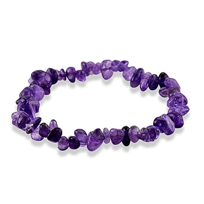 Green Aventurine, Rose Quartz and Amethyst Stretch Bracelet and Chips Necklace 32 Inches