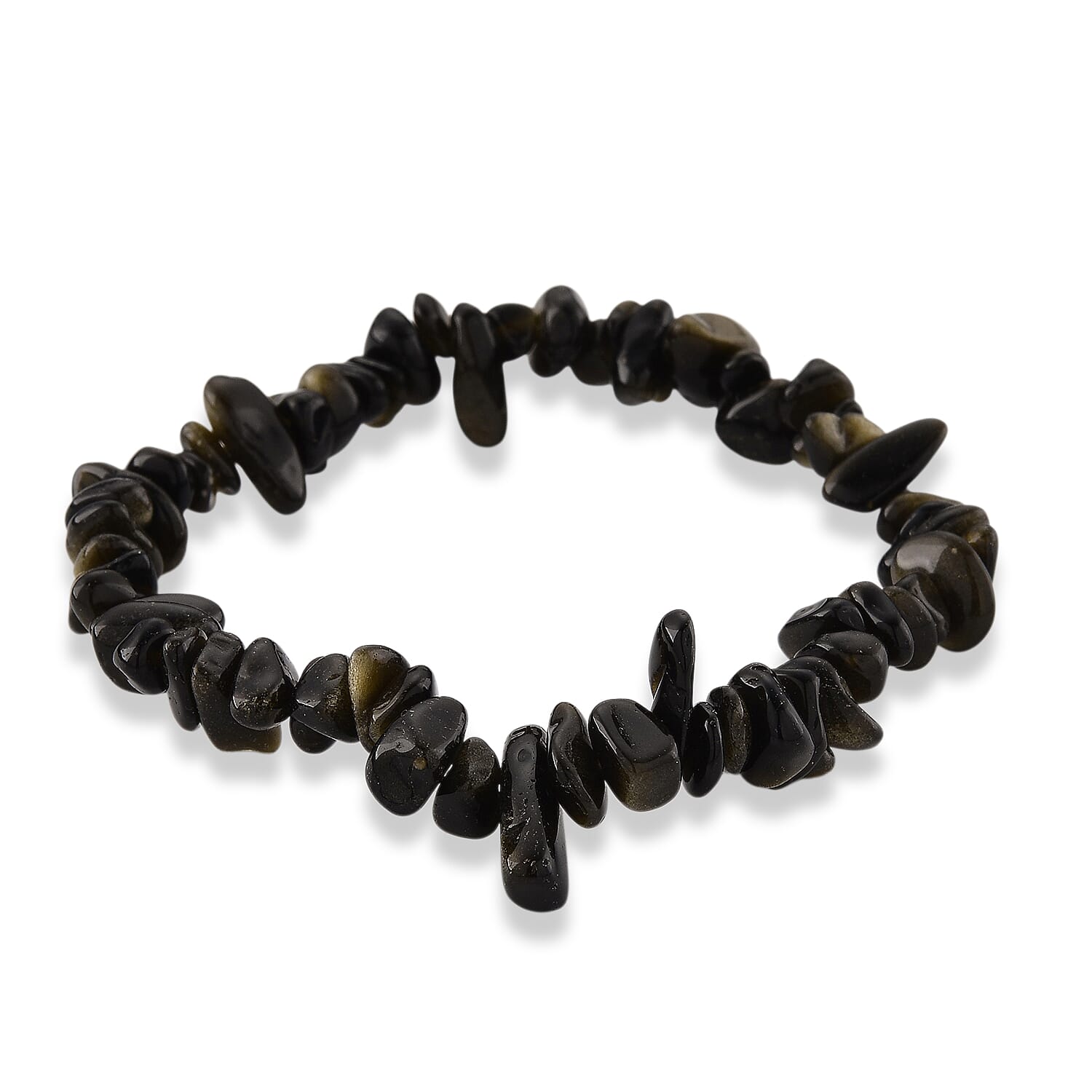 Golden Obsidian, Labradorite and White Moonstone Stretch Bracelet and Necklace