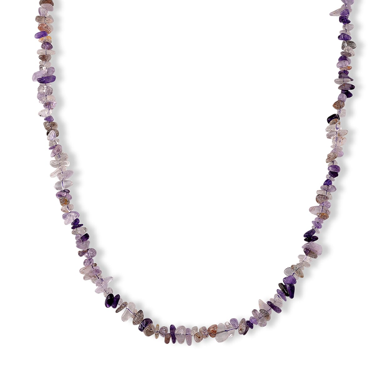 Multi Gemstone 1350.00 ctw Stretch Bracelet and Chips Necklace in Stainless Steel image number 4