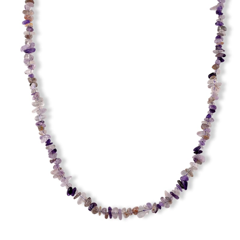 Cacoxenite, Strawberry and Green Kiwi Quartz 1350.00 ctw Stretch Bracelet and Chips Necklace in Stainless Steel