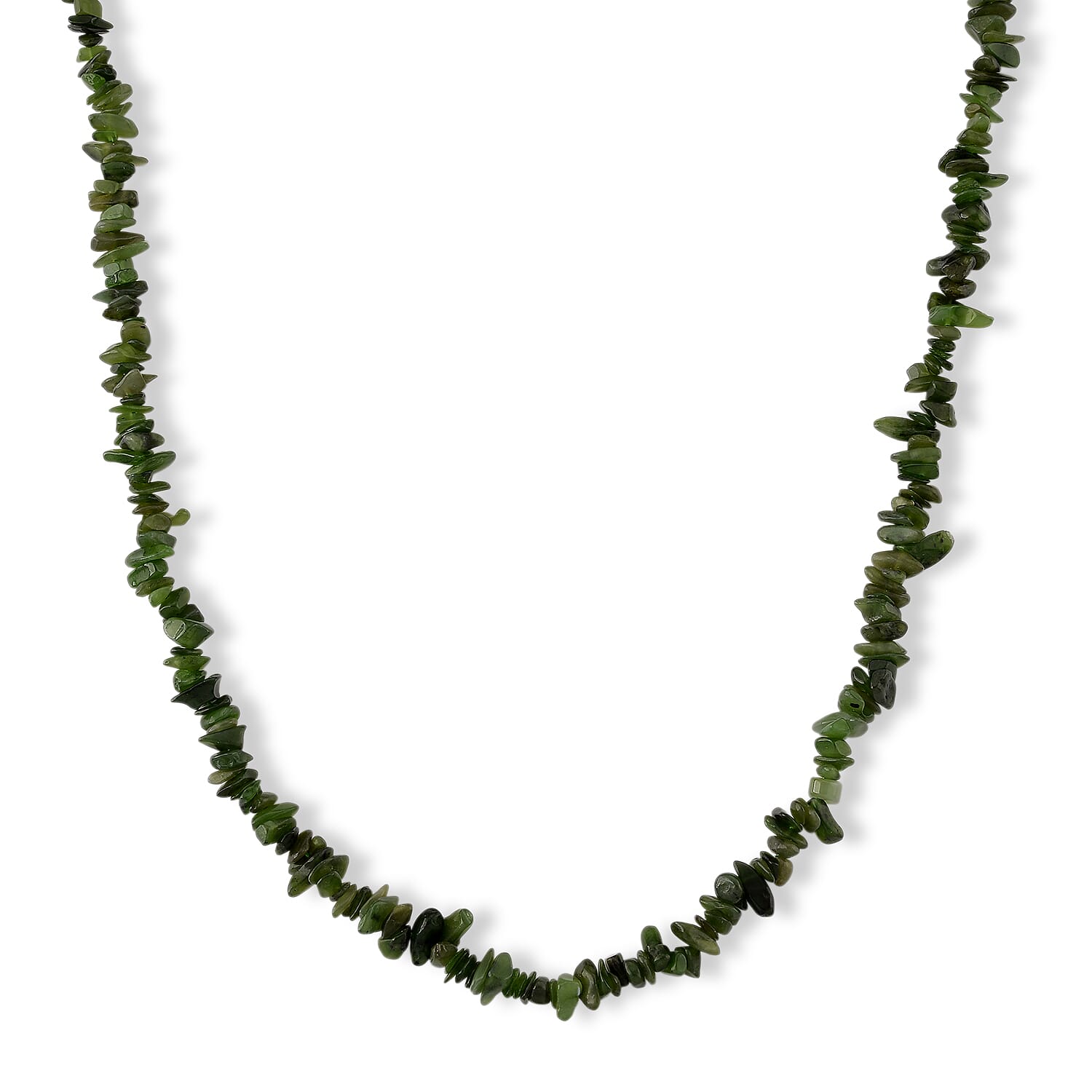 Nephrite Jade, Kunzite and Neon Apatite 1350.00 ctw Bracelet and Chips Necklace in Stainless Steel