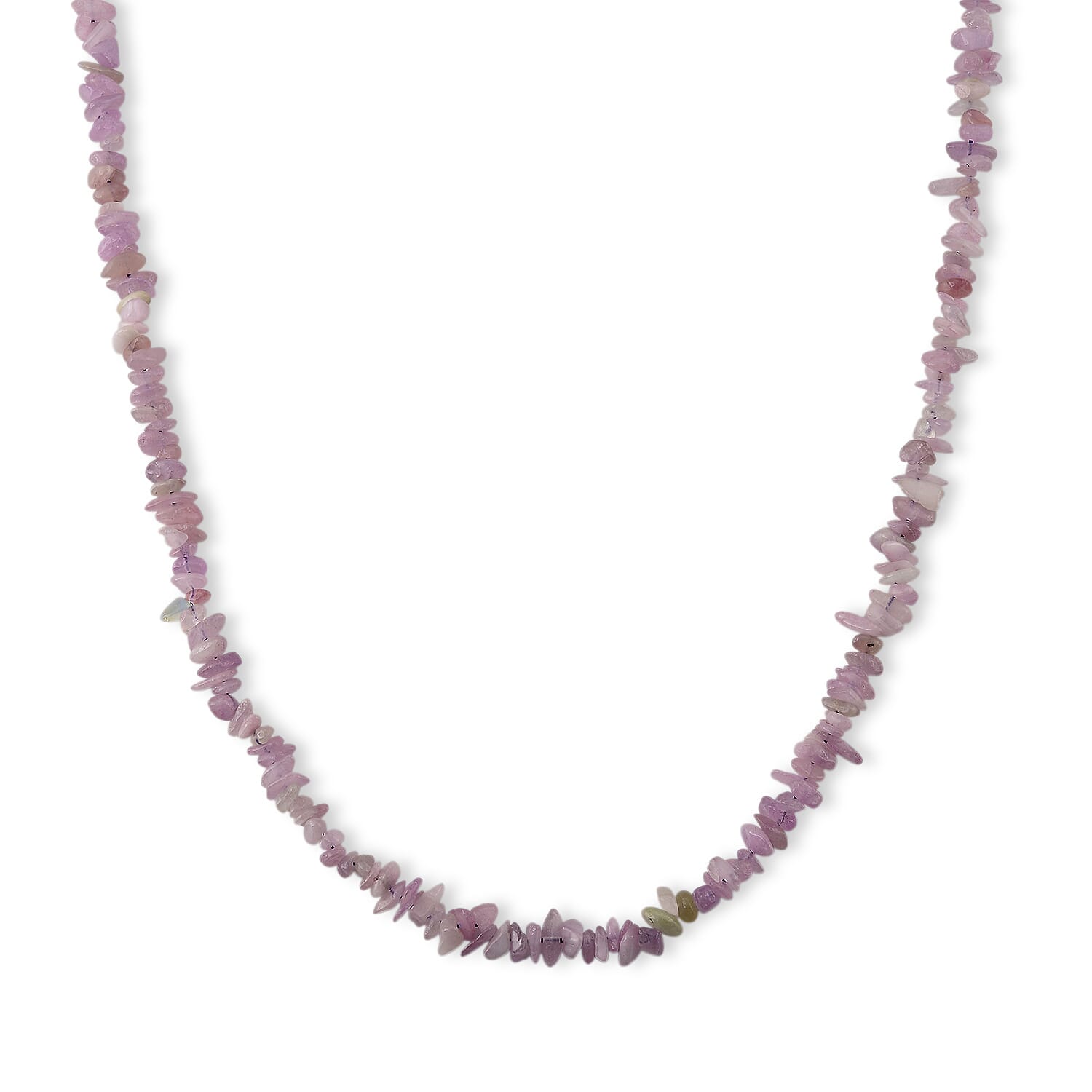 Nephrite Jade, Kunzite and Neon Apatite 1350.00 ctw Bracelet and Chips Necklace in Stainless Steel