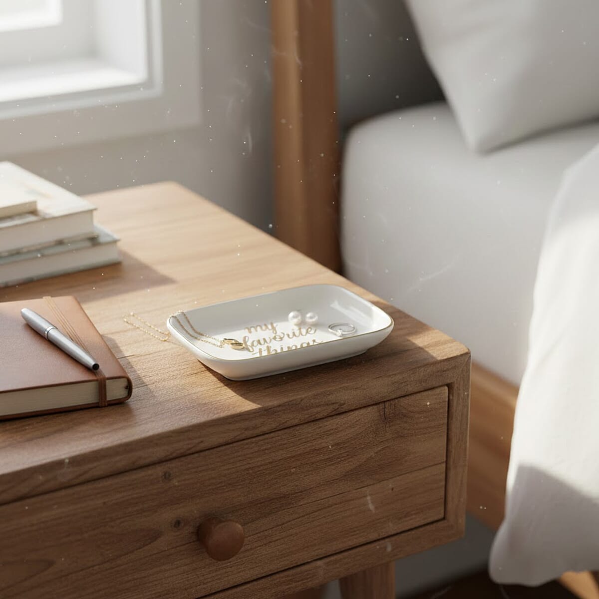 Asscher Cut Simulated Diamond Necklace 18 Inches in 14K YG Over Sterling Silver with My Favorite Things Ceramic Plate 4 Inch image number 1