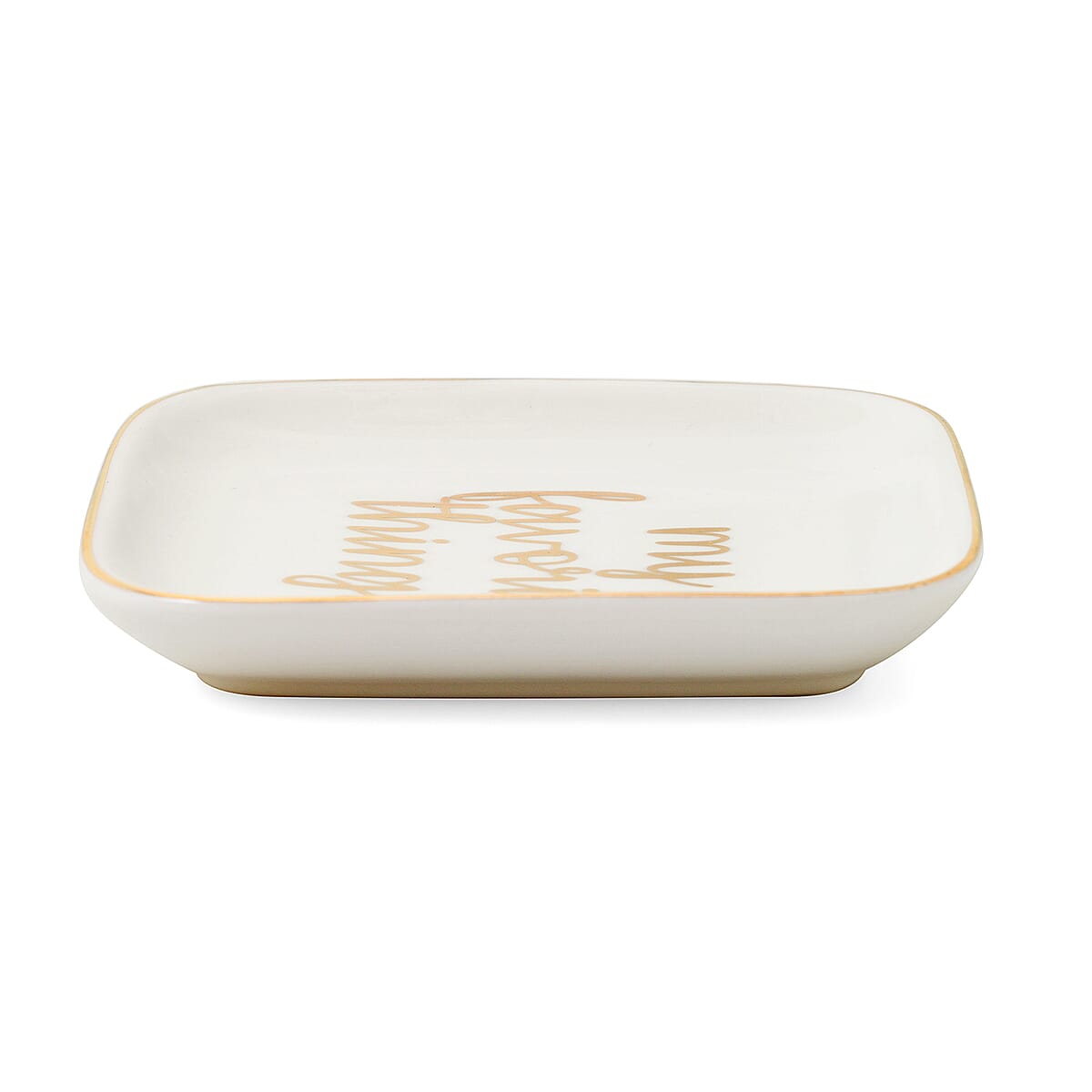 Asscher Cut Simulated Diamond Necklace 18 Inches in 14K YG Over Sterling Silver with My Favorite Things Ceramic Plate 4 Inch image number 2