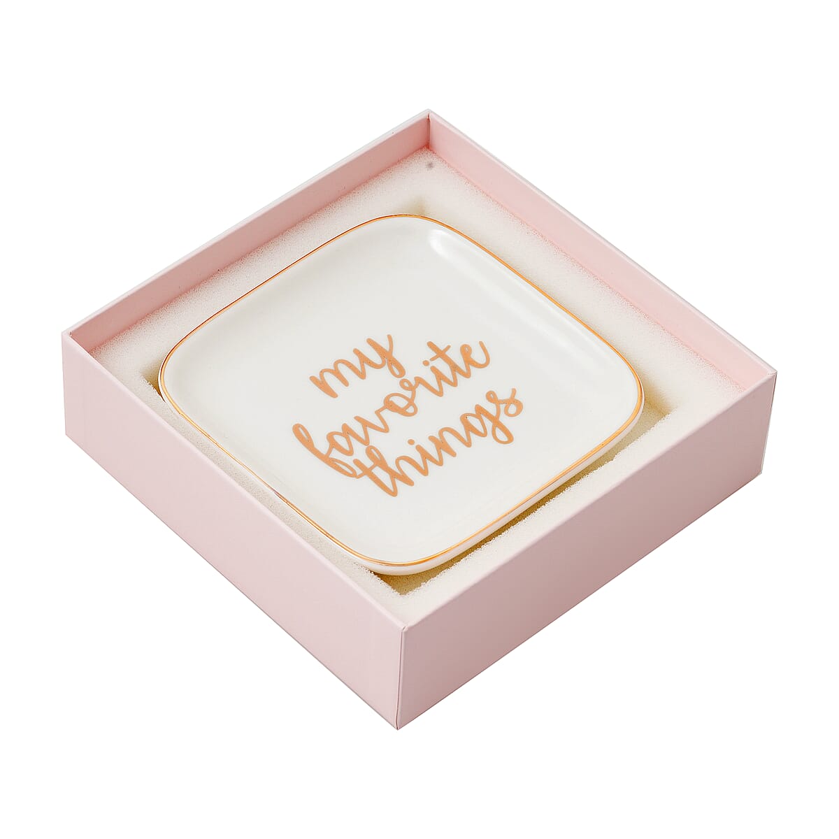 Asscher Cut Simulated Diamond Necklace 18 Inches in 14K YG Over Sterling Silver with My Favorite Things Ceramic Plate 4 Inch image number 4