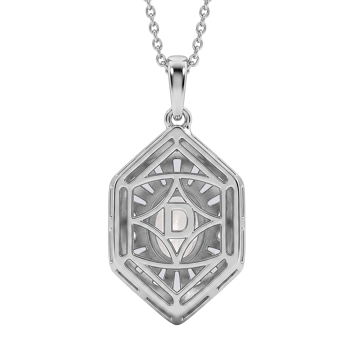 D'Joy White Topaz 1.80 ctw Victorian Royale Pendant Necklace in Rhodium Over Sterling Silver 20 Inches  image number 4