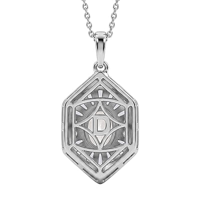 D'Joy White Topaz 1.80 ctw Victorian Royale Pendant Necklace in Rhodium Over Sterling Silver 20 Inches