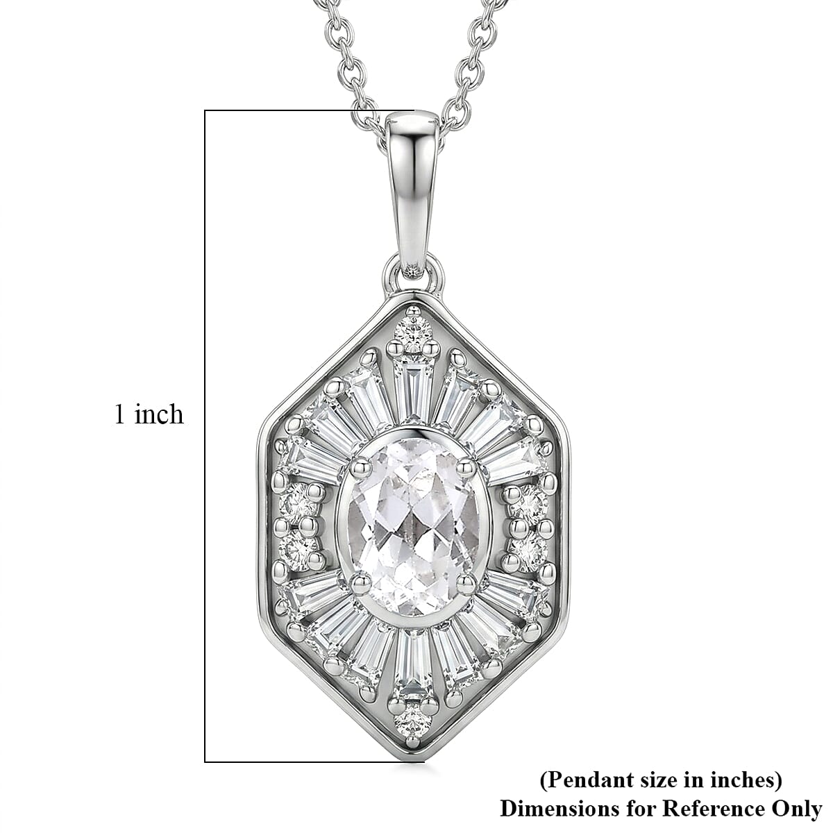 D'Joy White Topaz 1.80 ctw Victorian Royale Pendant Necklace in Rhodium Over Sterling Silver 20 Inches  image number 5