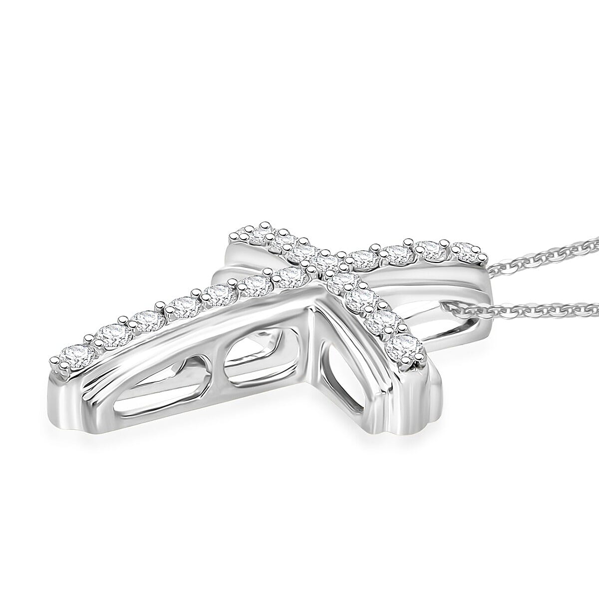 Luxuriant Lab Grown Diamond (G-H, SI) Pendant Necklace (20 Inches) in Platinum Over Sterling Silver (Del. in 12-15 Days) 0.50 ctw image number 2