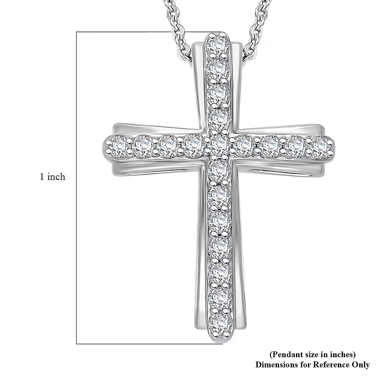 Luxuriant Lab Grown Diamond G-H SI 0.50 ctw Pendant Necklace in Platinum Over Sterling Silver 20 Inches