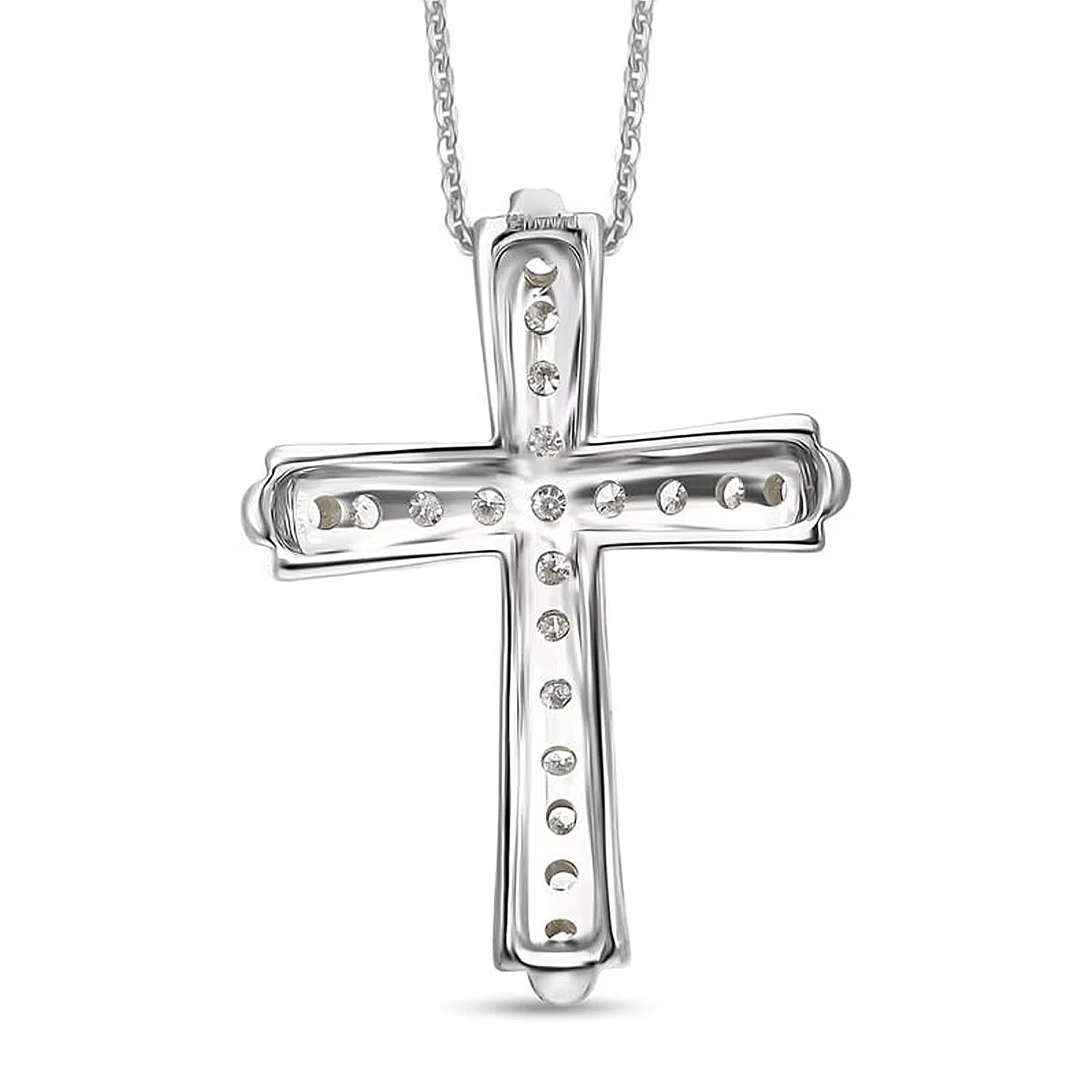 Luxuriant Lab Grown Diamond G-H SI 0.50 ctw Pendant Necklace in Platinum Over Sterling Silver 20 Inches