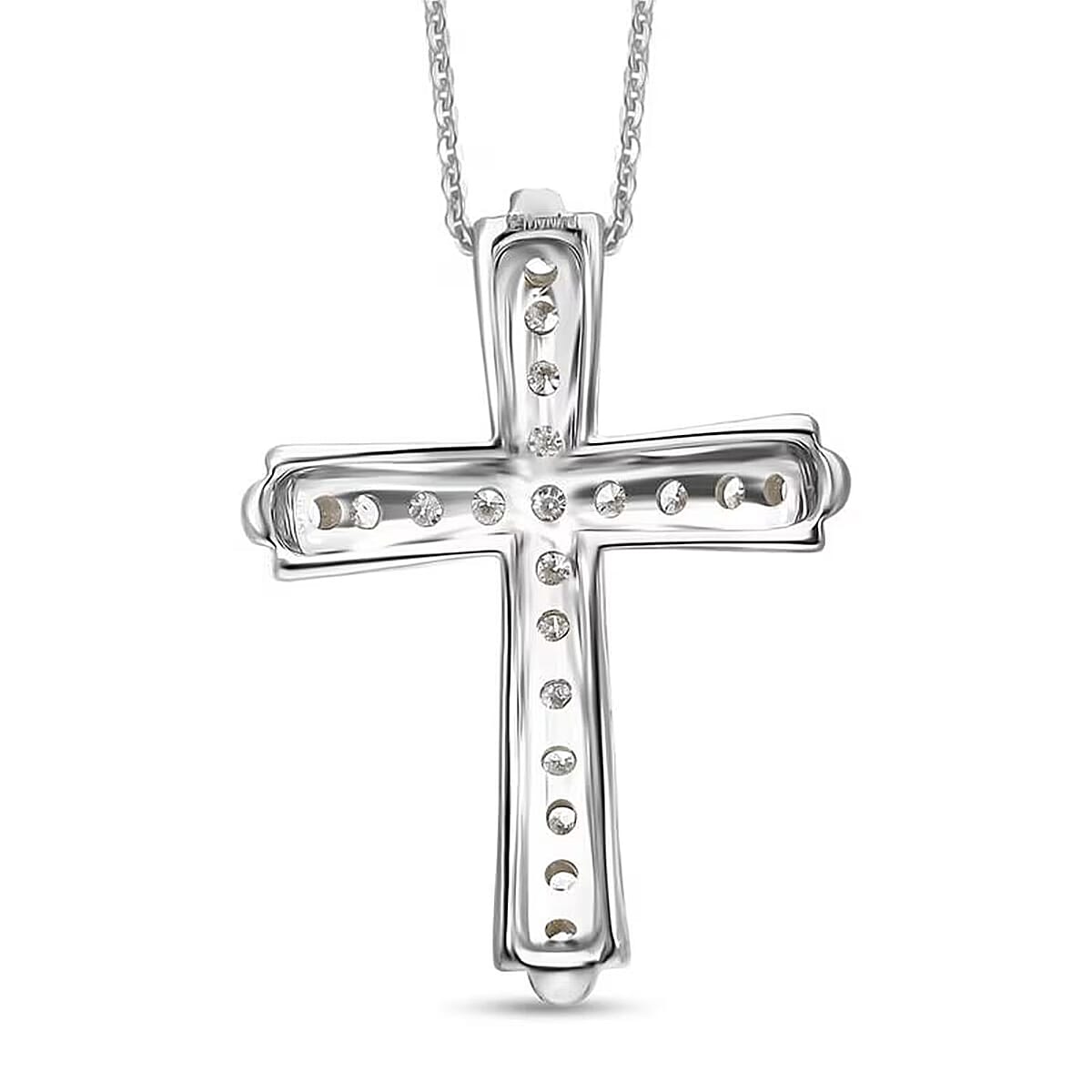 Luxuriant Lab Grown Diamond G-H SI 0.50 ctw Pendant Necklace in Platinum Over Sterling Silver 20 Inches (Del. in 12-15 Days)  image number 7