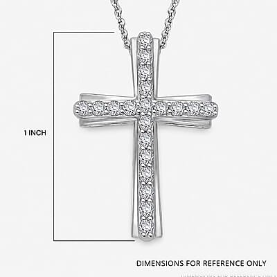 Luxuriant Lab Grown Diamond G-H SI 0.50 ctw Pendant Necklace in Platinum Over Sterling Silver 20 Inches