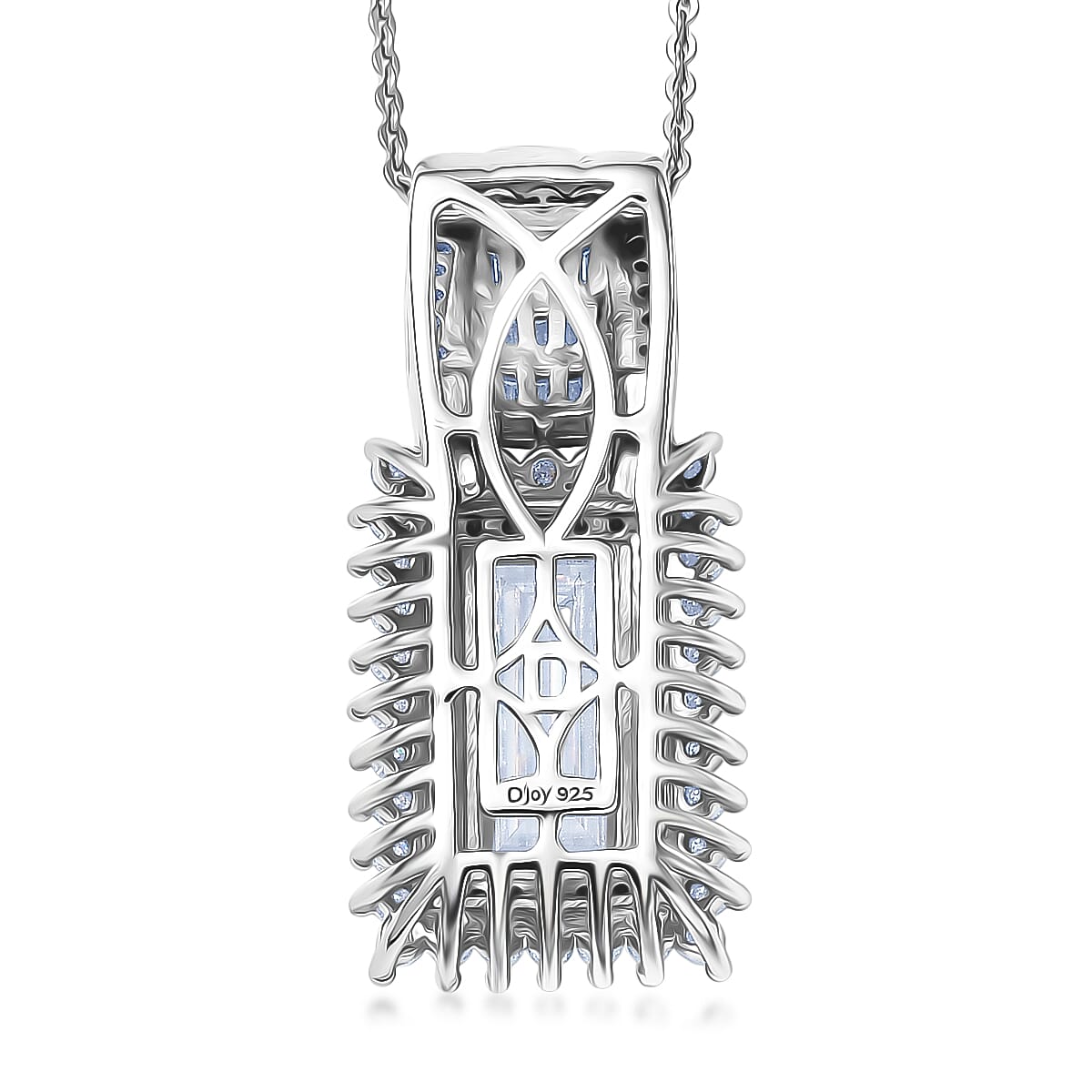 D'Joy Moissanite 4.10 ctw Pendant Necklace in Rhodium Over Sterling Silver 18 Inches  image number 4