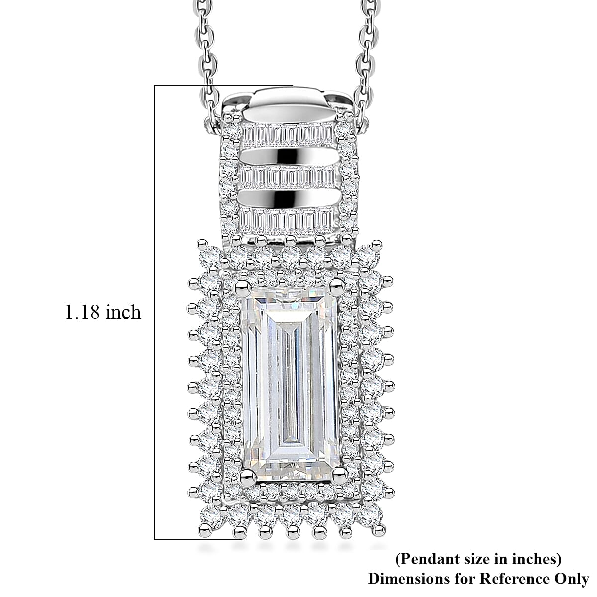 D'Joy Moissanite 4.10 ctw Pendant Necklace in Rhodium Over Sterling Silver 18 Inches  image number 5