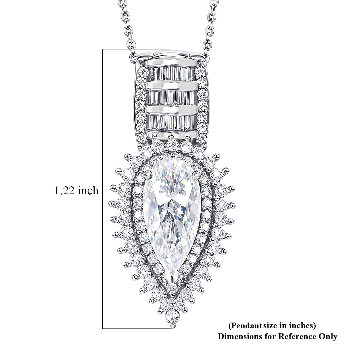 D'Joy Moissanite 3.00 ctw Pendant Necklace in Rhodium Over Sterling Silver 18 Inches  image number 5