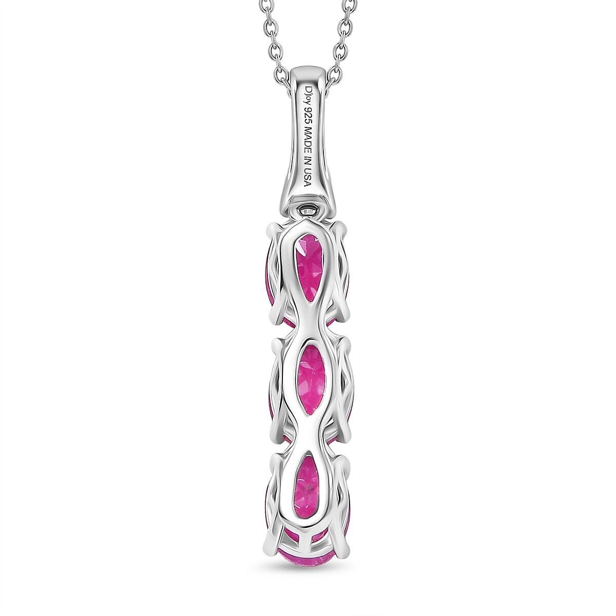 Certified & Appraised D'Joy Premium Montepuez Ruby and Moissanite 3.77 ctw Pendant Necklace in Rhodium Over Sterling Silver 20 Inches image number 4