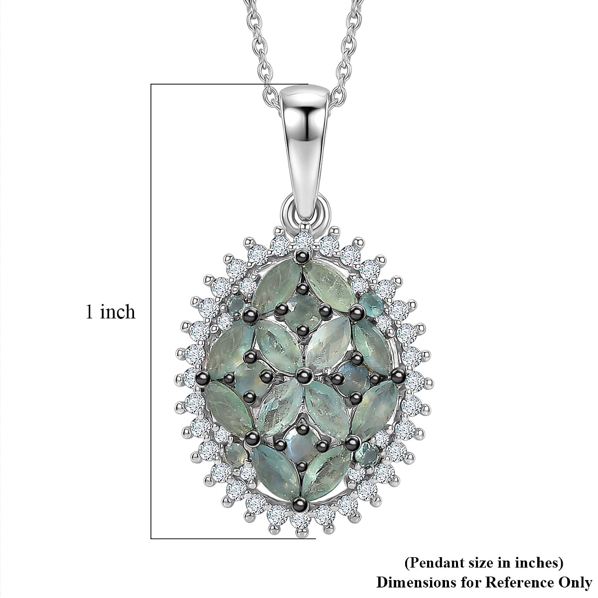 D'Joy Narsipatnam Alexandrite and Moissanite 1.60 ctw Twilight Tapestry Pendant Necklace in Rhodium Over Sterling Silver 20 Inches