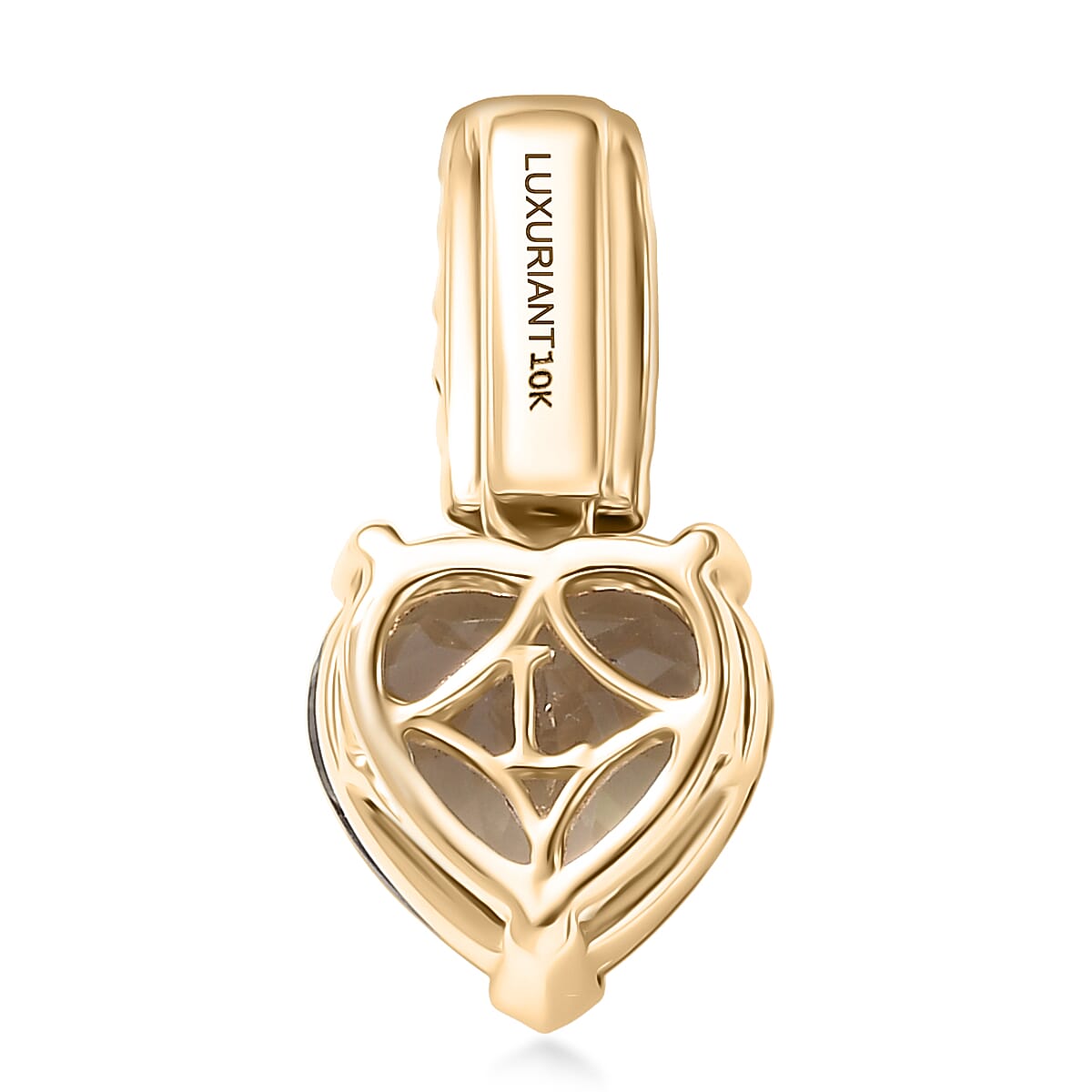 Certified & Appraised AAA Turkizite and Luxuriant Lab Grown Diamond G-H SI 3.26 ctw Pendant Necklace in 10K Yellow Gold (20 Inches) (Del. in 7-10 days) image number 4