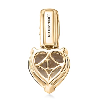 Certified and Appraised AAA Turkizite and Luxuriant Lab Grown Diamond G-H SI 3.26 ctw Pendant Necklace in 10K Yellow Gold (20 Inches)