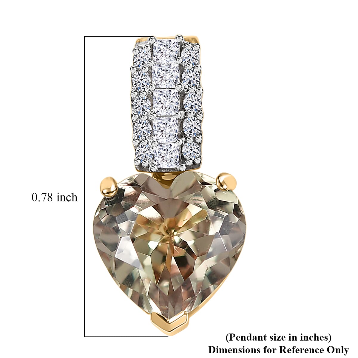 Certified & Appraised AAA Turkizite and Luxuriant Lab Grown Diamond G-H SI 3.26 ctw Pendant Necklace in 10K Yellow Gold (20 Inches) (Del. in 7-10 days) image number 5