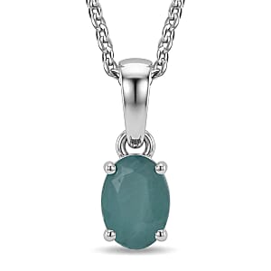 D'Joy Premium Grandidierite 0.50 ctw Pendant Necklace in Rhodium Over Sterling Silver 20 Inches 