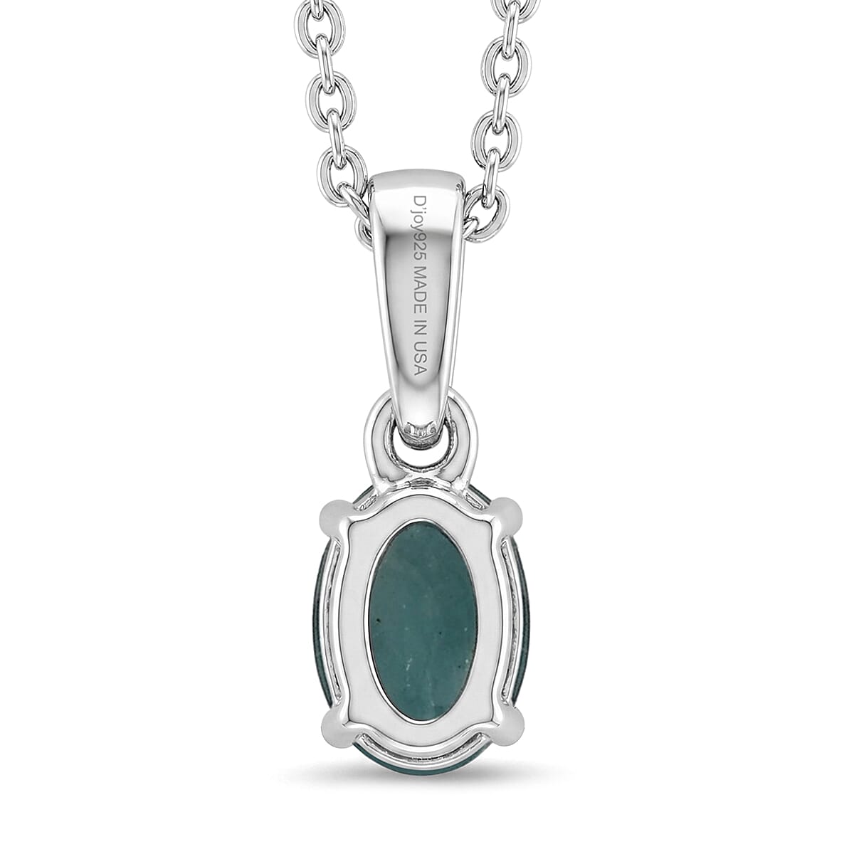D'Joy Premium Grandidierite 0.50 ctw Solitaire Pendant Necklace in Rhodium Over Sterling Silver 20 Inches