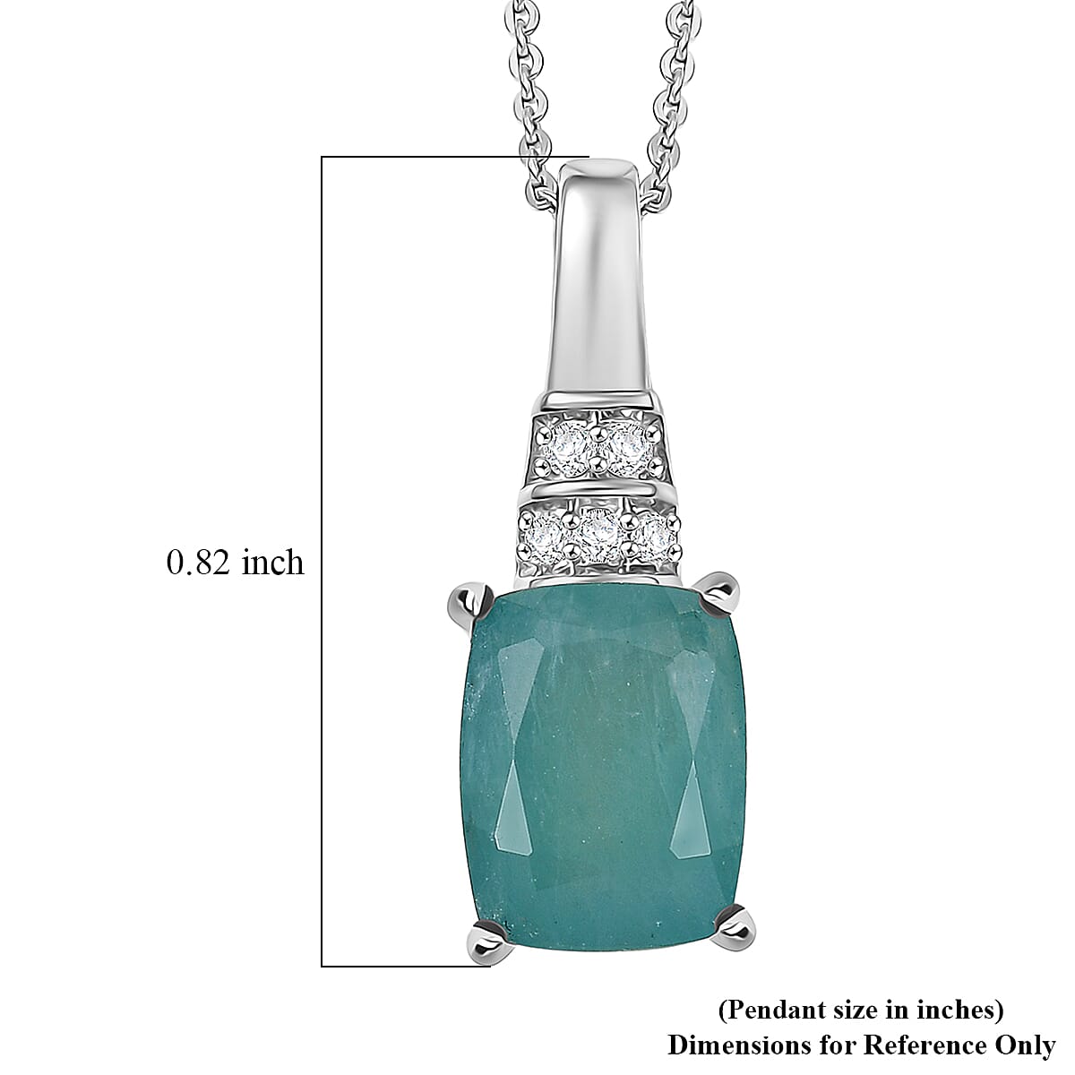 D'Joy Premium Grandidierite and Moissanite 2.35 ctw Timeless Rare Spark Pendant Necklace in Rhodium Over Sterling Silver 20 Inches  image number 5