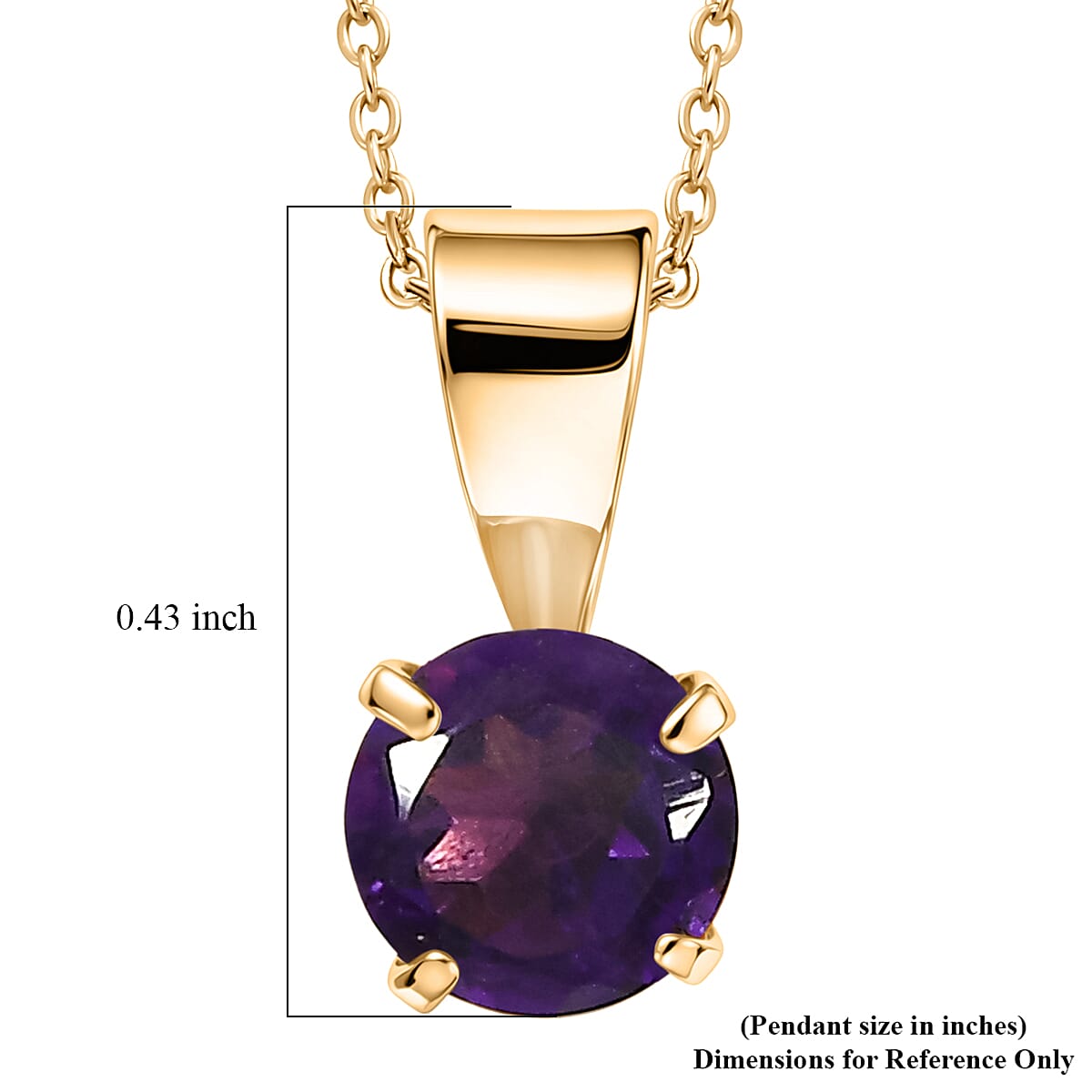 African Amethyst, Black Spinel and White Topaz 1.70 ctw 3pcs Set Pendant in 14K YG Over Sterling Silver with Stainless Steel Necklace (20 Inches)