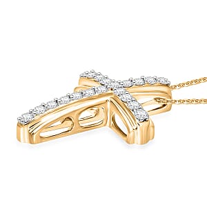 Luxuriant Lab Grown Diamond G-H SI 0.50 ctw Pendant Necklace in Vermeil Yellow Gold Over Sterling Silver 20 Inches (Del. in 12-15 Days) 