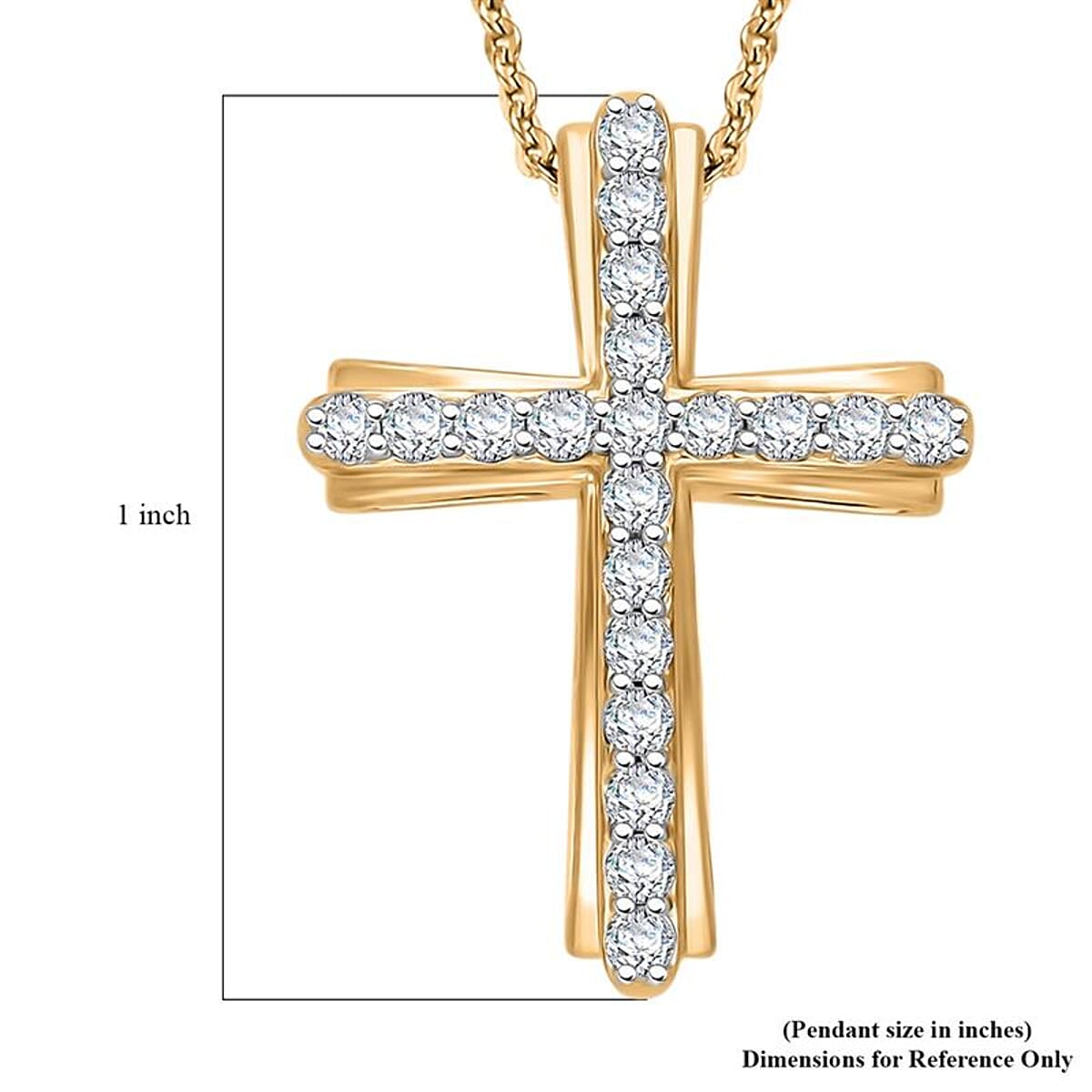 Luxuriant Lab Grown Diamond G-H SI 0.50 ctw Pendant Necklace in Vermeil Yellow Gold Over Sterling Silver 20 Inches (Del. in 12-15 Days)  image number 5