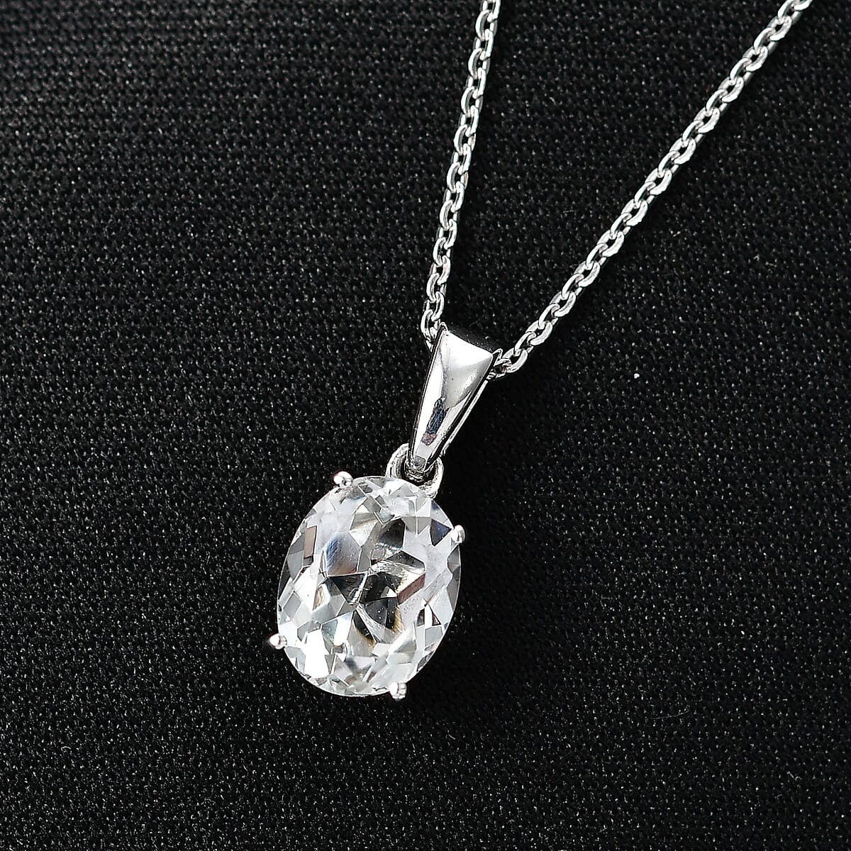 D'Joy White Topaz Pendant Necklace (20 Inches) in Rhodium Over Sterling Silver 3.50 ctw image number 1