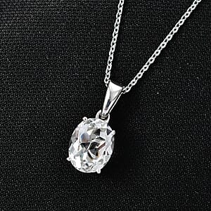 D'Joy White Topaz Pendant Necklace (20 Inches) in Rhodium Over Sterling Silver 3.50 ctw