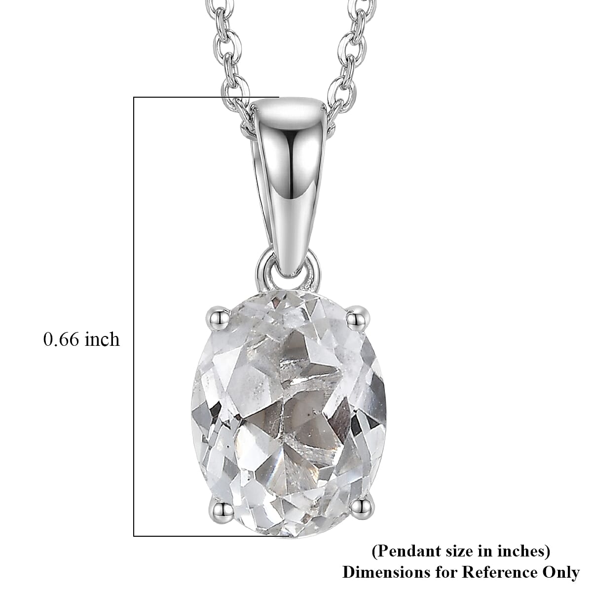 D'Joy White Topaz Pendant Necklace (20 Inches) in Rhodium Over Sterling Silver 3.50 ctw image number 6