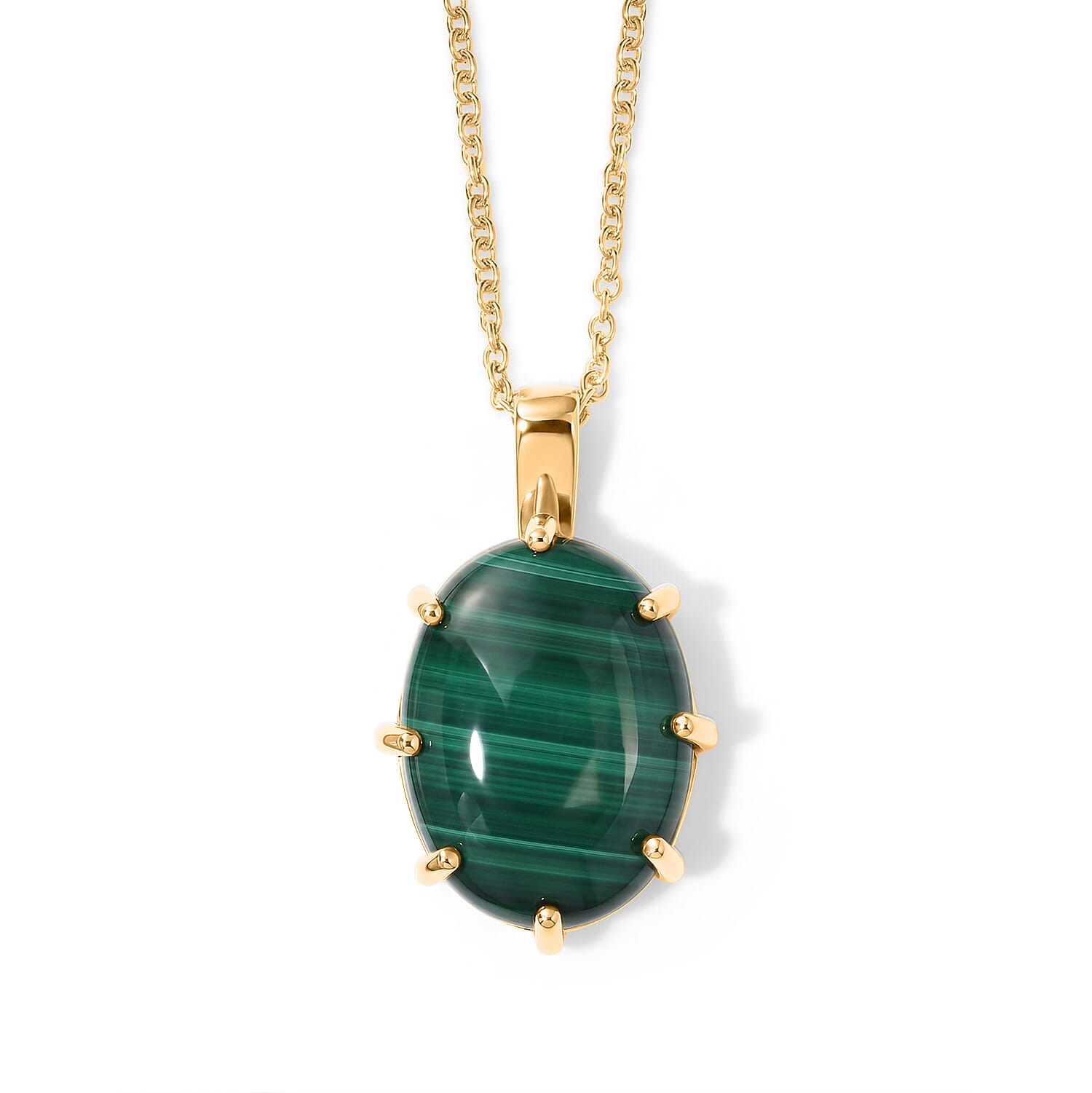 EverTrue Malagasy Labradorite Pendant in 18K YG Plated with ION Plated YG Stainless Steel Necklace (20 Inches) 17.80 ctw