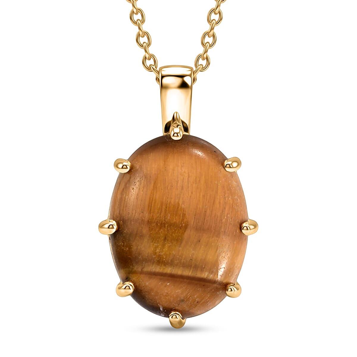 EverTrue Malagasy Labradorite Pendant in 18K YG Plated with ION Plated YG Stainless Steel Necklace (20 Inches) 17.80 ctw