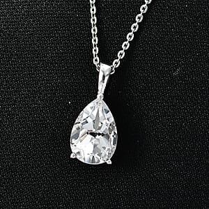 D'Joy White Topaz 2.75 ctw Prism Pendant Necklace in Rhodium Over Sterling Silver 20 Inches 