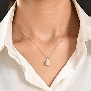 D'Joy White Topaz 2.75 ctw Prism Pendant Necklace in Rhodium Over Sterling Silver 20 Inches 