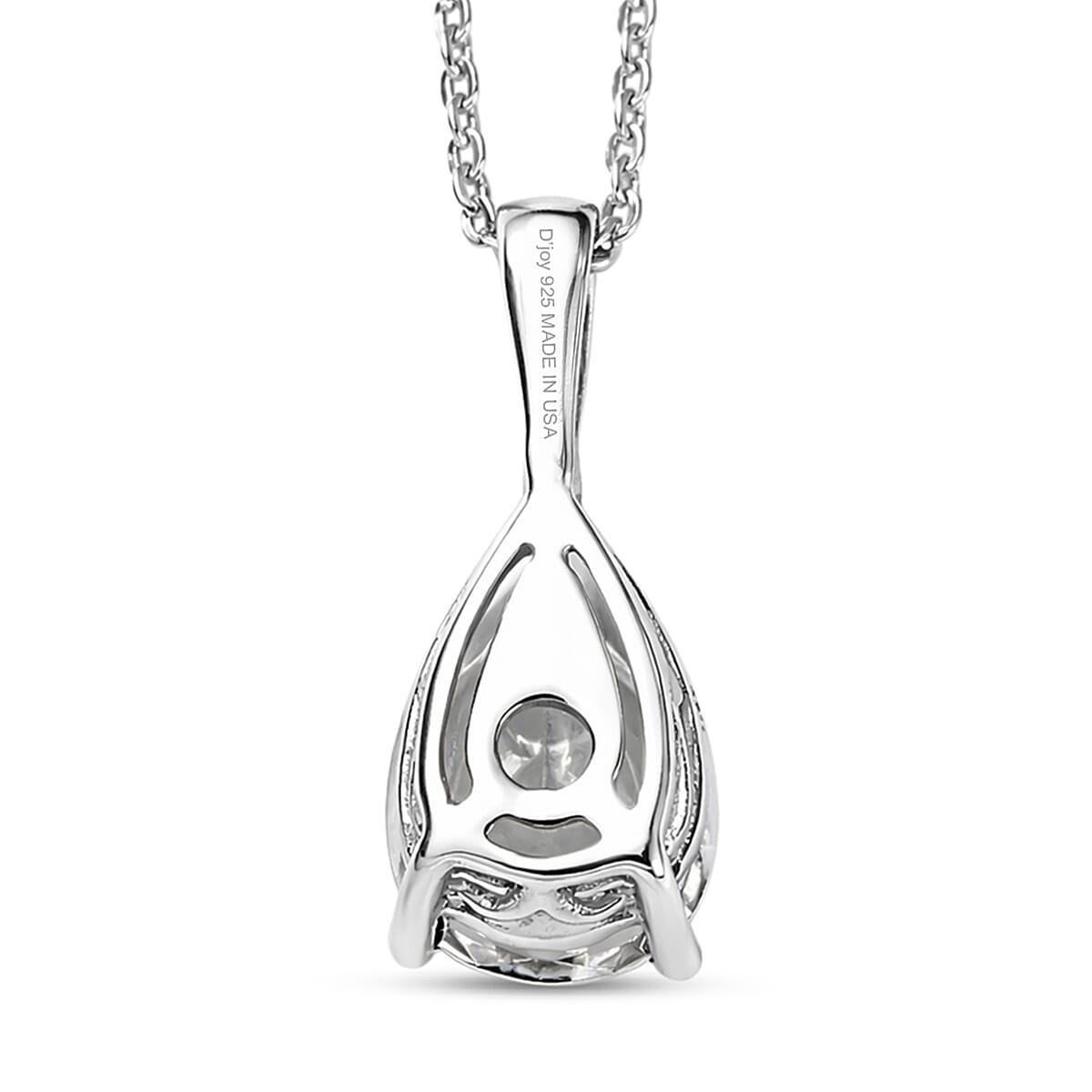 D'Joy White Topaz 2.75 ctw Prism Pendant Necklace in Rhodium Over Sterling Silver 20 Inches  image number 4