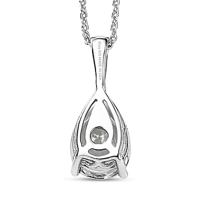 D'Joy White Topaz 2.75 ctw Prism Pendant Necklace in Rhodium Over Sterling Silver 20 Inches