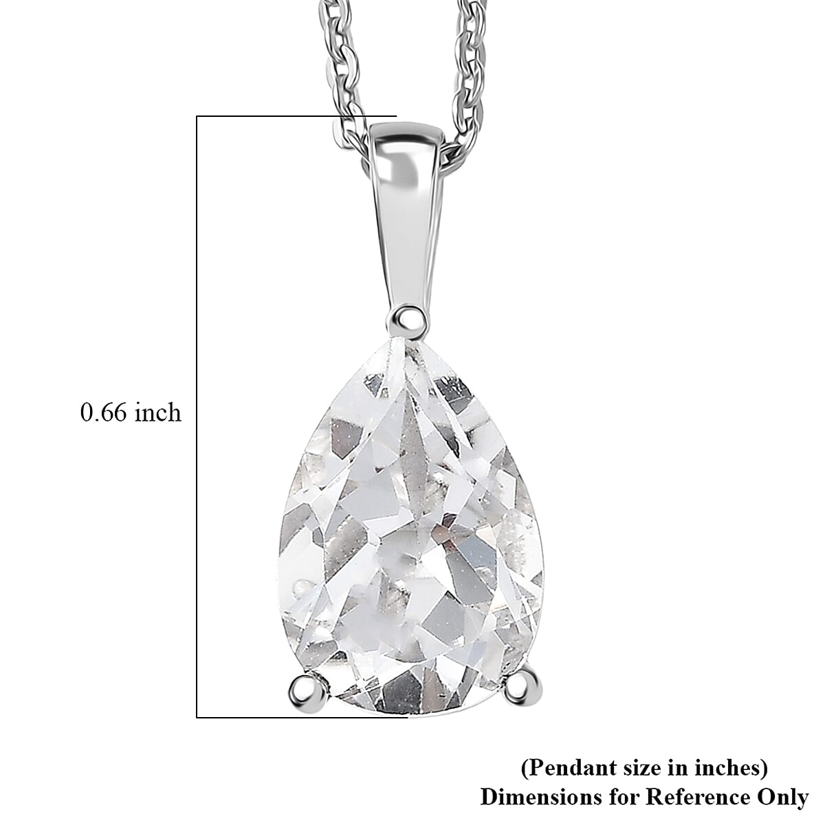 D'Joy White Topaz 2.75 ctw Prism Pendant Necklace in Rhodium Over Sterling Silver 20 Inches  image number 6