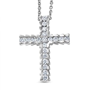 EverTrue Moissanite 0.80 ctw Pendant in Platinum Bond with Stainless Steel Necklace 20 Inches