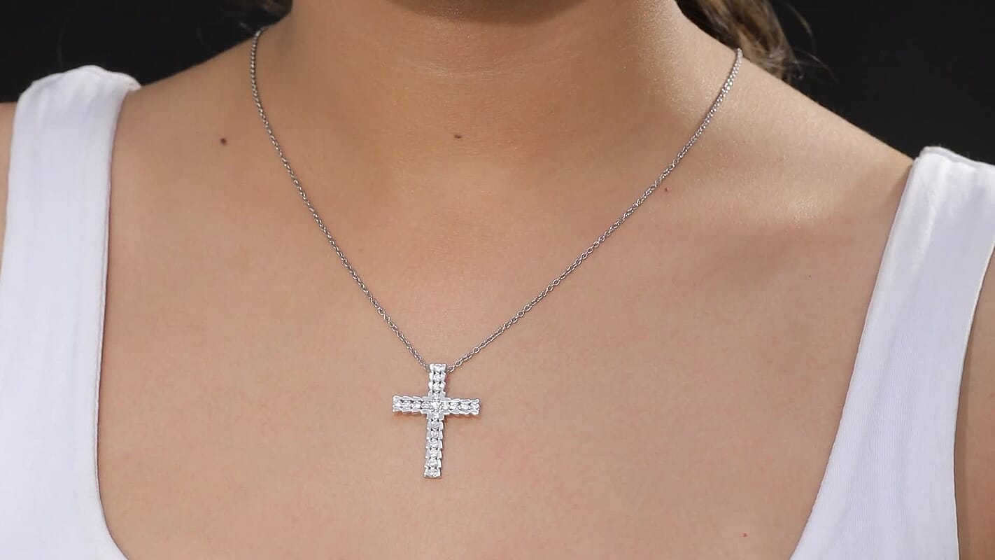EverTrue Moissanite Pendant in Platinum Bond with Stainless Steel Necklace (20 Inches) 0.80 ctw