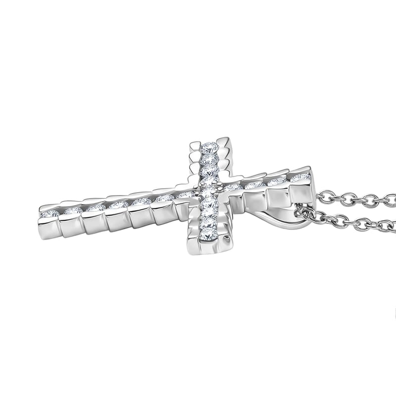 EverTrue Moissanite 0.80 ctw Light of Grace Pendant in Platinum Bond with Stainless Steel Necklace 20 Inches