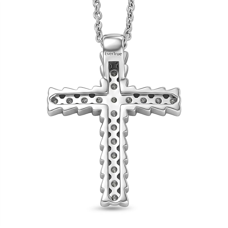 EverTrue Moissanite 0.80 ctw Light of Grace Pendant in Platinum Bond with Stainless Steel Necklace 20 Inches