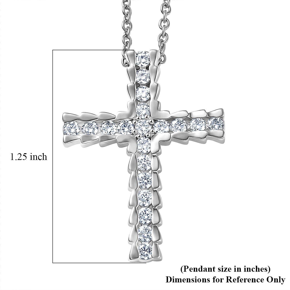 EverTrue Moissanite 0.80 ctw Pendant in Platinum Bond with Stainless Steel Necklace 20 Inches image number 5